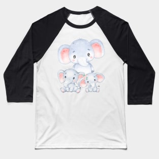 Cute Baby Elephants Baseball T-Shirt